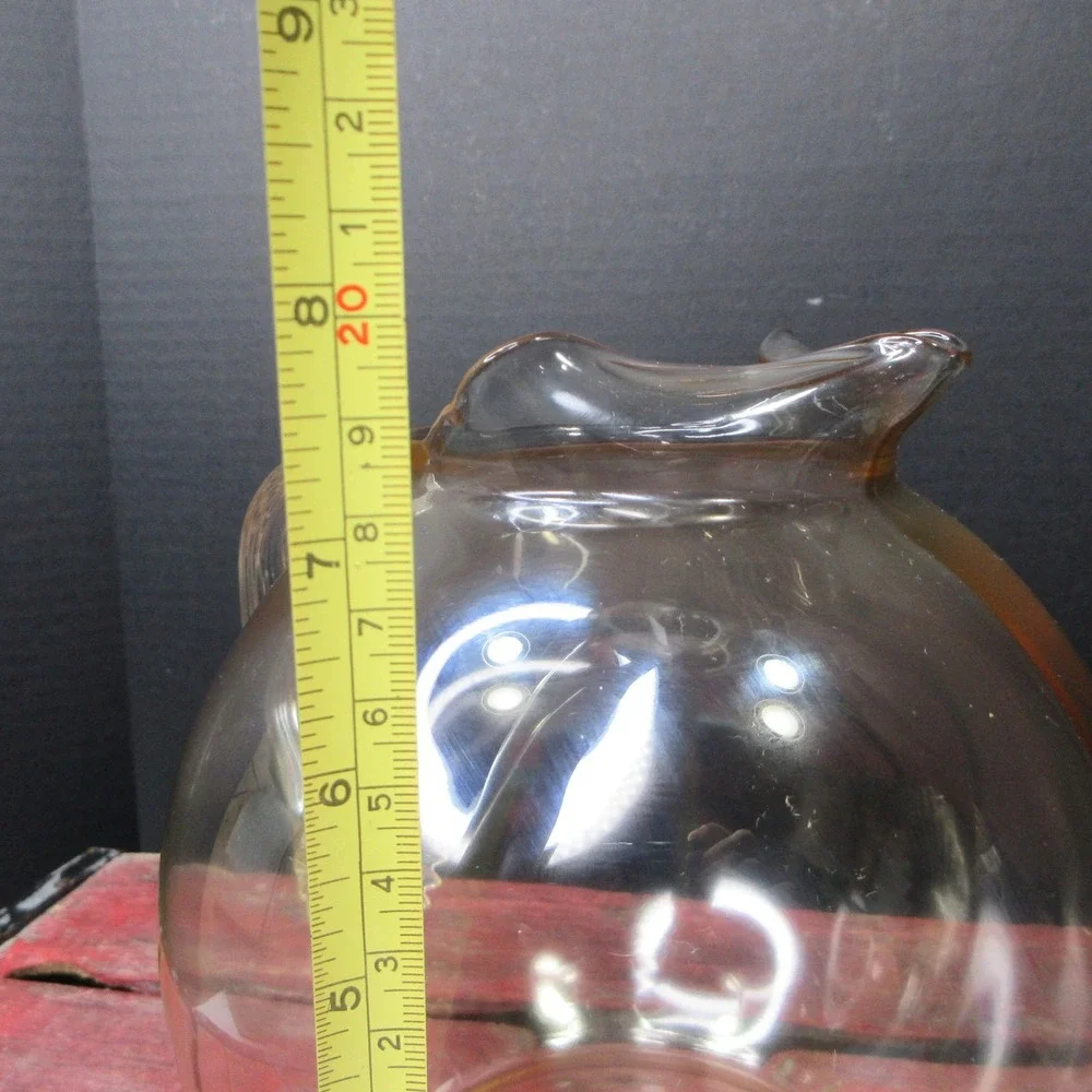 Vintage Amber Yellow Glass Pitcher & 4 Tumblers Set Juice Water Retro